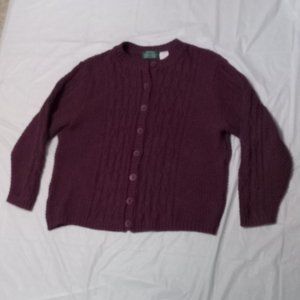 Parkhurst Collectibles cardigan burgundy long modern knitting like design XL